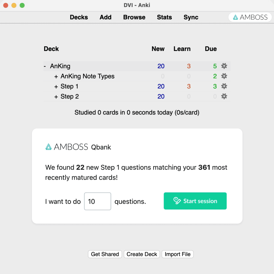 Animated image of the starting of a Qbank session